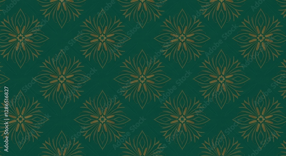 Art Deco pattern, geometric design, teal and gold, star burst motif, intricate linework, symmetrical layout, repeating elements, luxurious wallpaper, 1920s style, elegant background, metallic accents, Art Deco pattern, geometric design, teal and gold, star burst motif, intricate linework, symmetrical layout, repeating elements, luxurious wallpaper, 1920s style, elegant background, metallic accents,