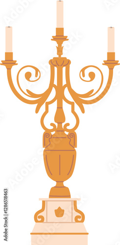 Golden candleholder for design interior