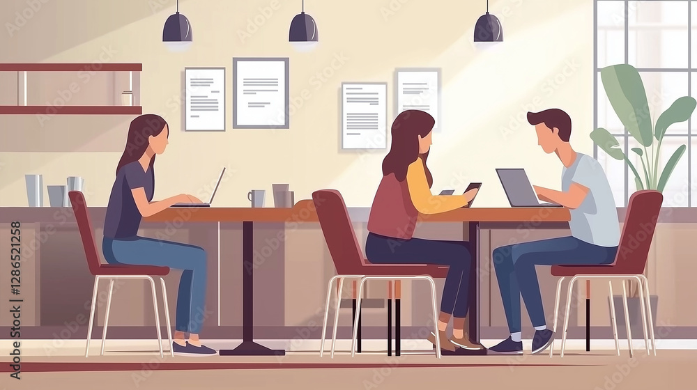 E-learning and online education vector students E-learning and online education vector students