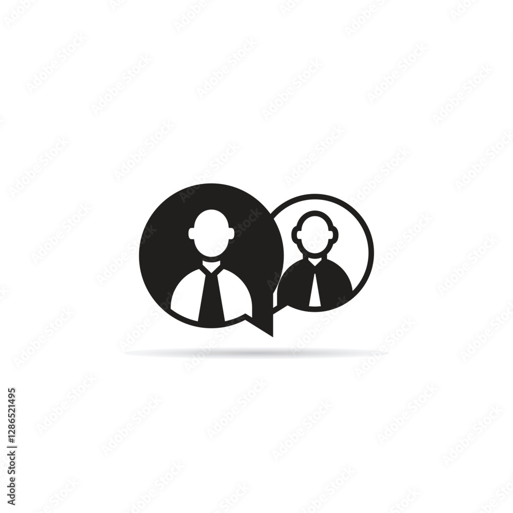 users in speech bubbles icon with shadow on white background users in speech bubbles icon with shadow on white background