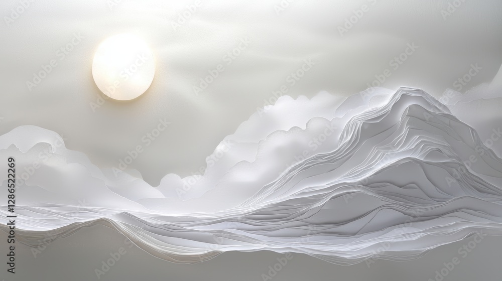 Fototapeta premium Quiet Ridge Line Cut from Paper