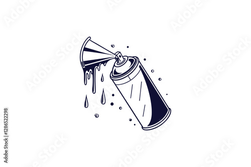 street graffiti spray can silhouette vector art illustration