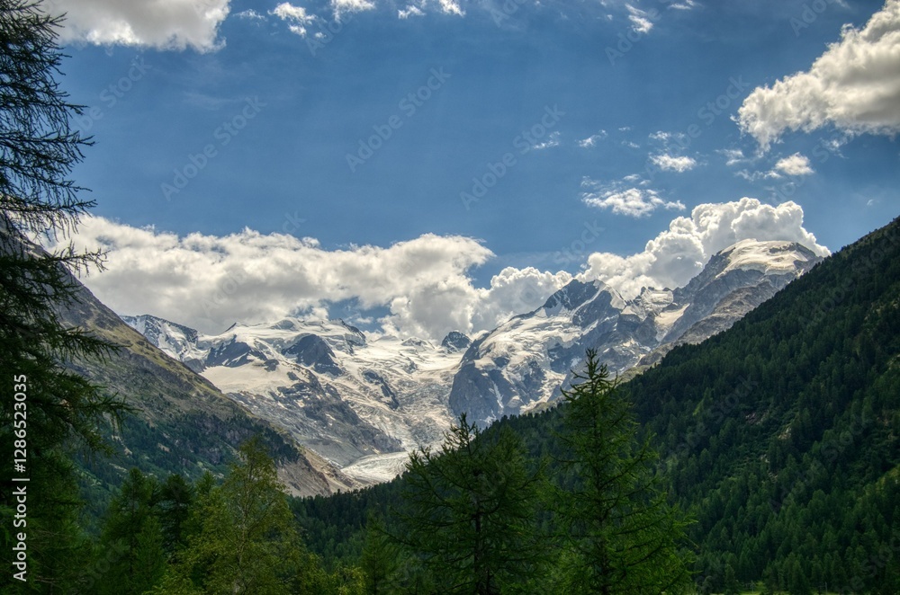 Fototapeta premium Ghiacciaio Bernina, Valtellina, Italia,