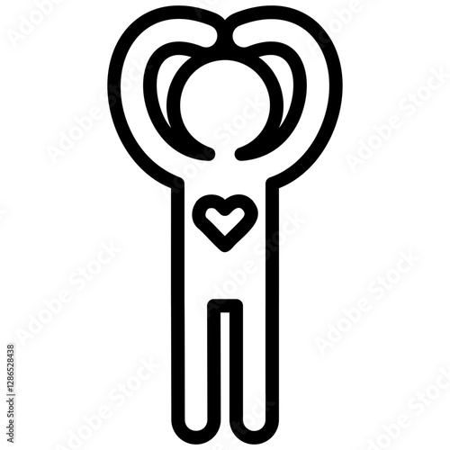 Love Icon with Outline