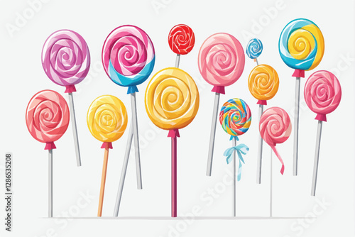 Colorful lollipop isolated on transparent background