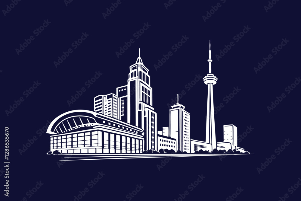 Fototapeta premium urban city skyline silhouette vector illustration