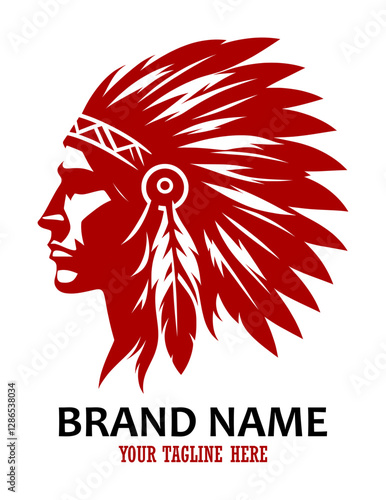 silhouette logo of chief of american indian tribe (artwork 1)