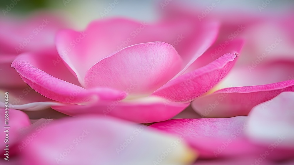 Close-up of Pink Rose Petals Unfolding Softly on a Delicate Surface in Natural Light Close-up of Pink Rose Petals Unfolding Softly on a Delicate Surface in Natural Light