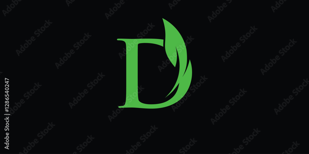 creative logo D leaf with simple concept creative logo D leaf with simple concept