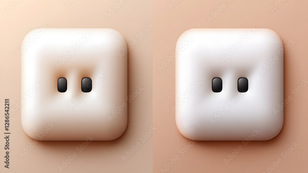 Minimalist Electric Plug Design with Soft Edges on a Light Beige Background Minimalist Electric Plug Design with Soft Edges on a Light Beige Background