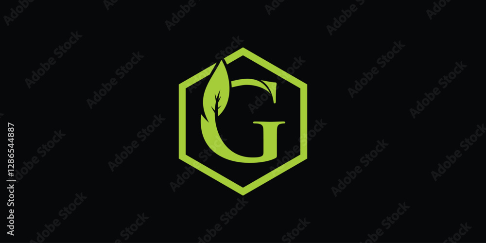 creative G leaf logo with a modern concept creative G leaf logo with a modern concept