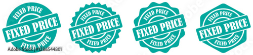 Fixed price sign isolated set on white background. Stable rate rubber stamp collection set. Fixed price label design for marketing use. Business stamp showing fixed price tag. Vector illustration