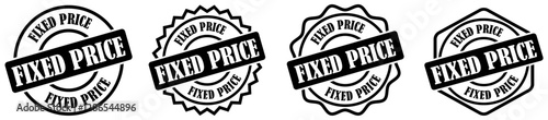 Freeze price, fixed price rounded stamp collection set on white background. Clean fixed price label for advertising. Circular fixed price stamp for posters. Fixed price icon for business offers
