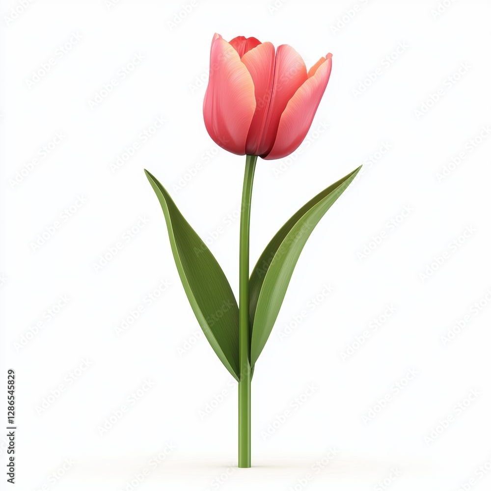Tulip in full bloom isolated on white background Tulip in full bloom isolated on white background