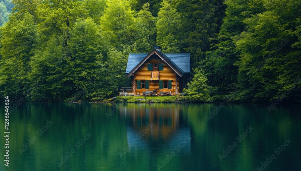 Tranquil Lakeside Cabin Retreat: A Serene Escape in Lush Green Forest Tranquil Lakeside Cabin Retreat: A Serene Escape in Lush Green Forest