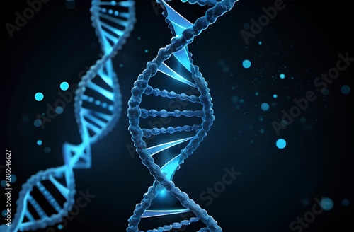 Dna strand on blue background