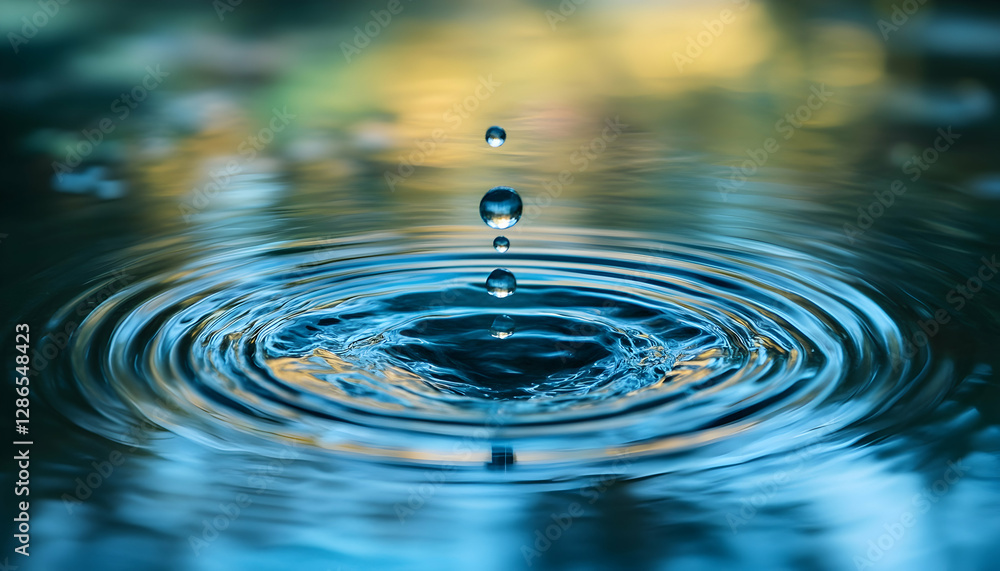 Photo - Water Drop and Ripples Abstract Background Photo - Water Drop and Ripples Abstract Background