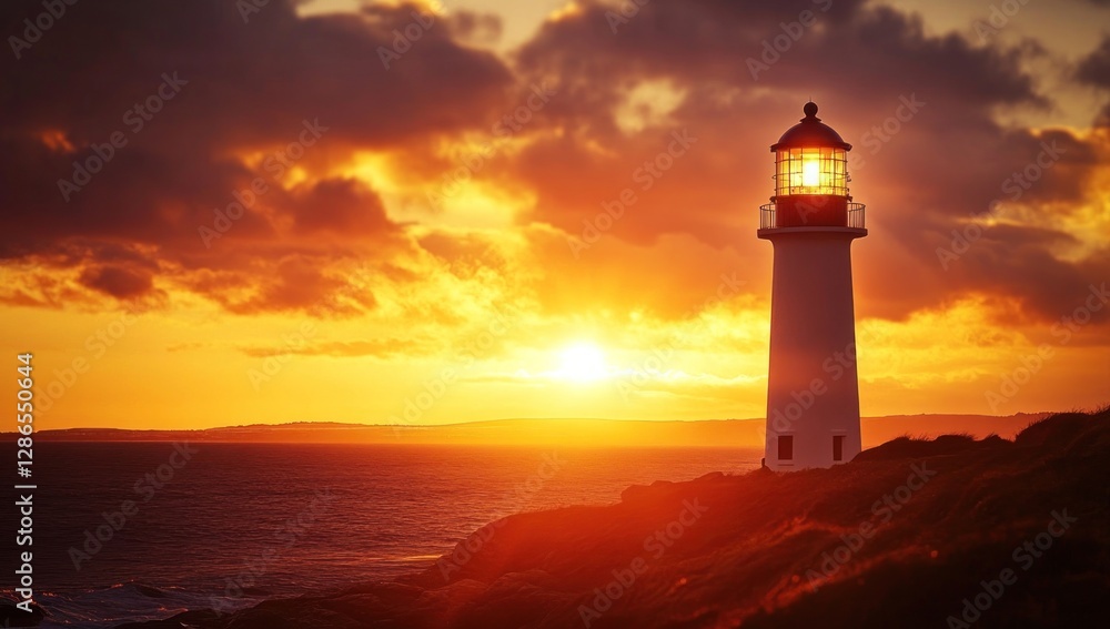 Lighthouse at Sunset: A Beacon of Hope Lighthouse at Sunset: A Beacon of Hope