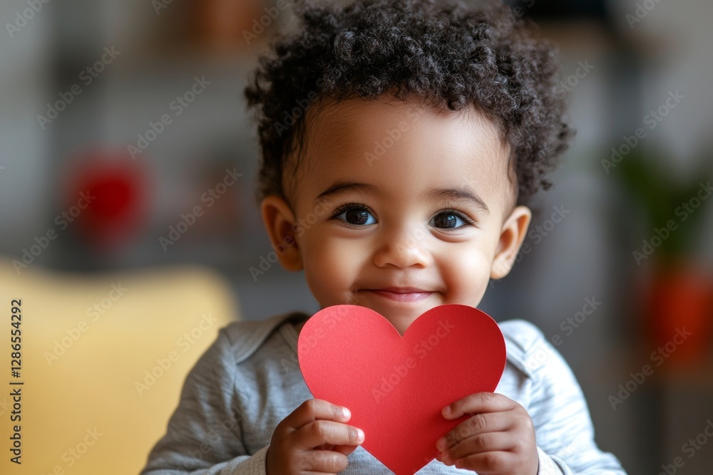 Valentine's day greeting and funny gift. Soft smile face cute mixed-race toddler boy with paper heart in hands. Happy valentine's toddler portrait. Joyful baby on valentine’s. Valentine's day. Valentine's day greeting and funny gift. Soft smile face cute mixed-race toddler boy with paper heart in hands. Happy valentine's toddler portrait. Joyful baby on valentine’s. Valentine's day.
