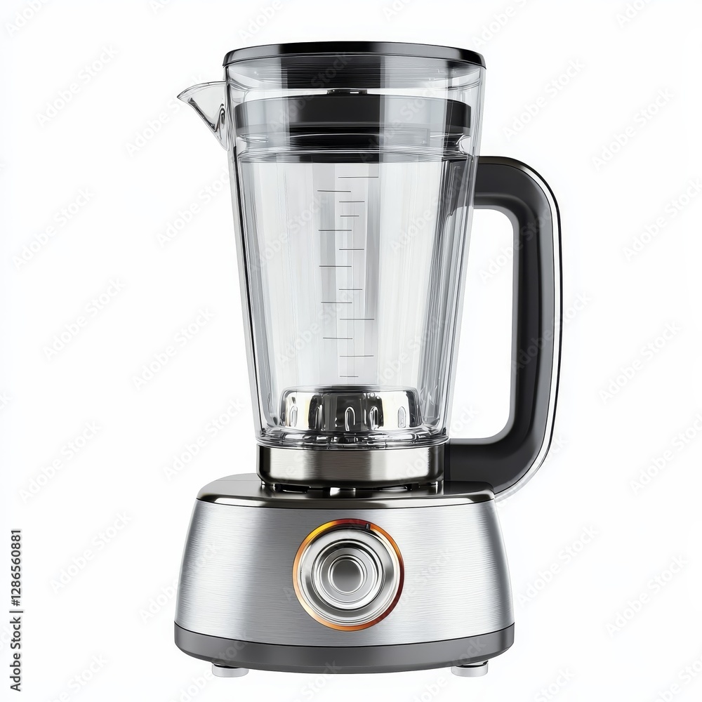 High-Quality Blender with Transparent Jar and Modern Stainless Steel Base on White Background High-Quality Blender with Transparent Jar and Modern Stainless Steel Base on White Background