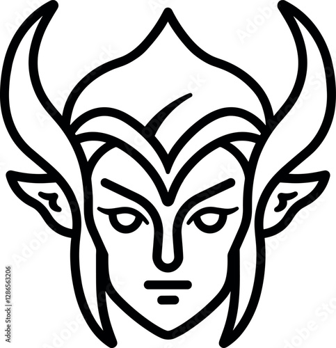Intricate Line Art Fantasy Female Portrait