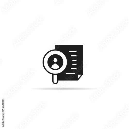 job resume and magnifier icon vector illustration