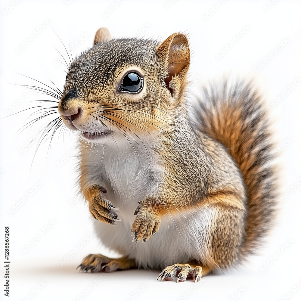 Obraz premium Baby Squirrel Isolated on White Background