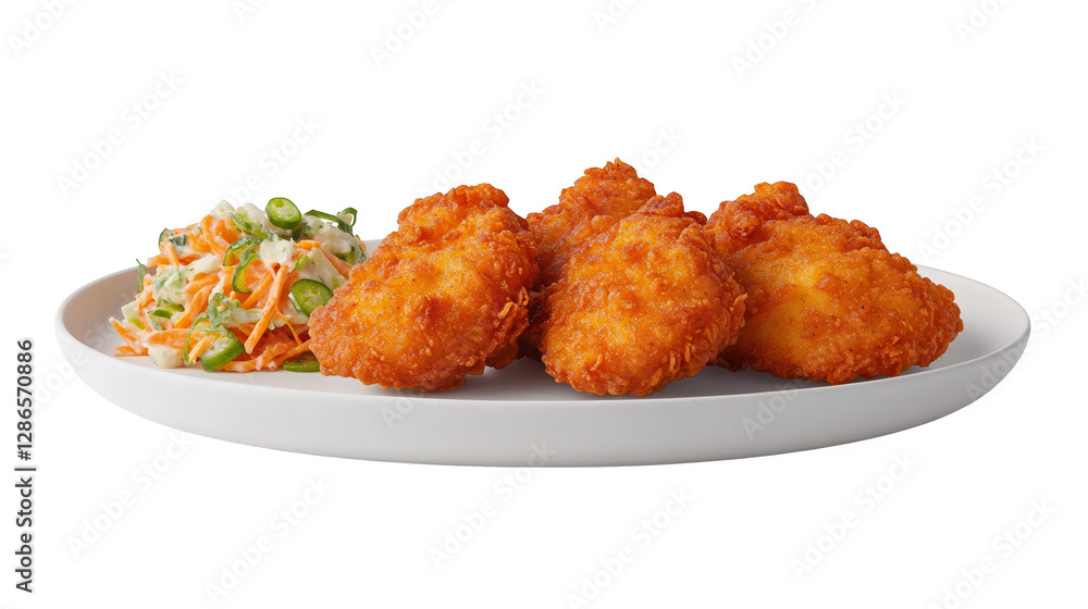 Delicious crispy fried food platter with a refreshing side salad, balanced culinary delight Delicious crispy fried food platter with a refreshing side salad, balanced culinary delight