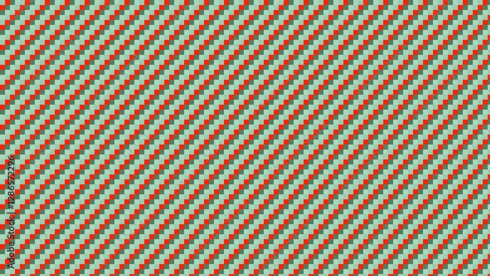Red and Green Diagonal Pixel Pattern Red and Green Diagonal Pixel Pattern