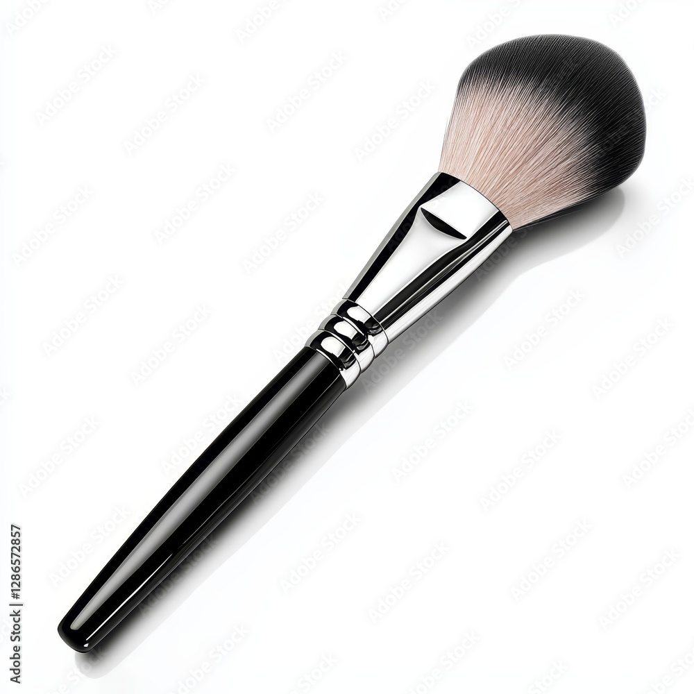 High-Quality Makeup Brush with Soft Bristles on White Background for Beauty Enthusiasts High-Quality Makeup Brush with Soft Bristles on White Background for Beauty Enthusiasts