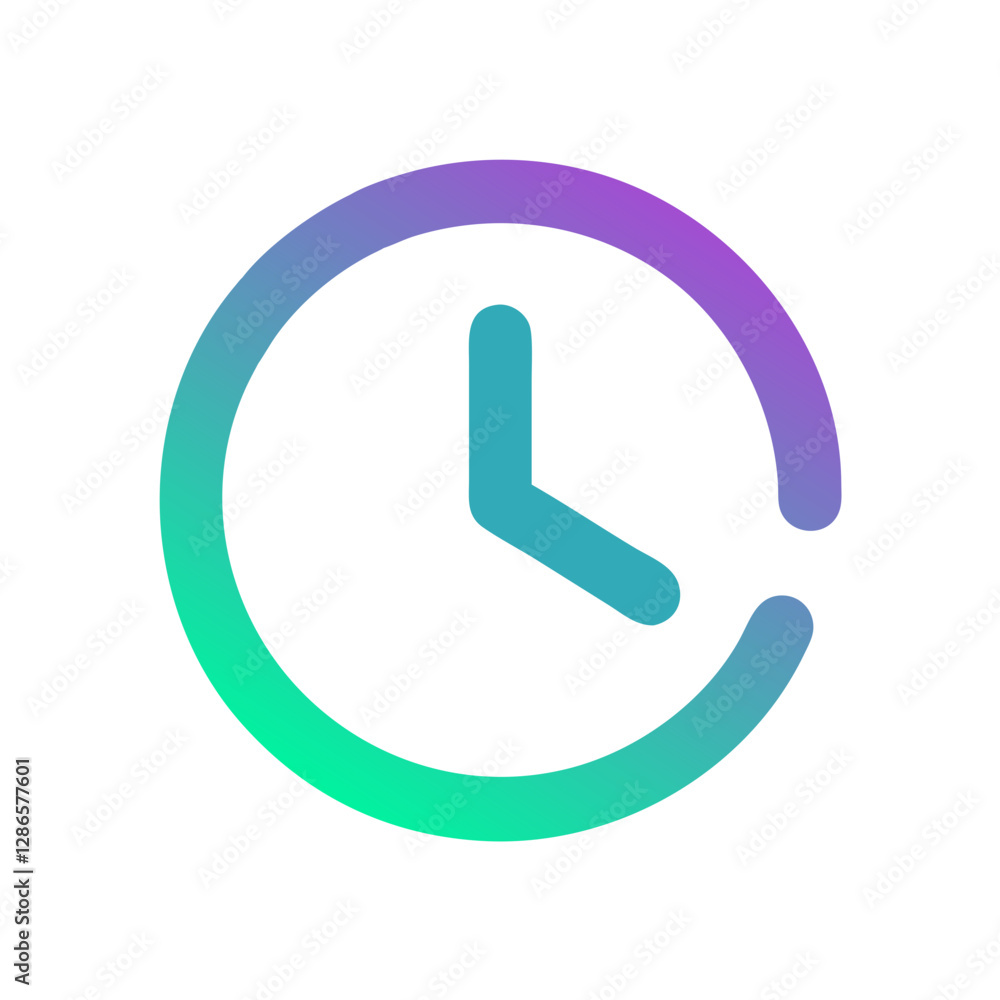 Colorful clock icon design, modern minimalism and time concept Colorful clock icon design, modern minimalism and time concept