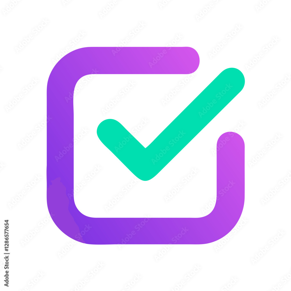 Modern checkmark symbol in vibrant colors, digital approval concept Modern checkmark symbol in vibrant colors, digital approval concept