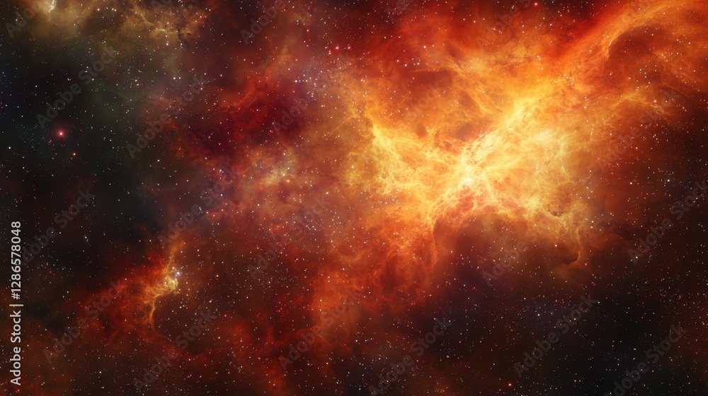 Naklejka premium A hyper-realistic deep-space observatory studies a nebula as it forms new solar systems