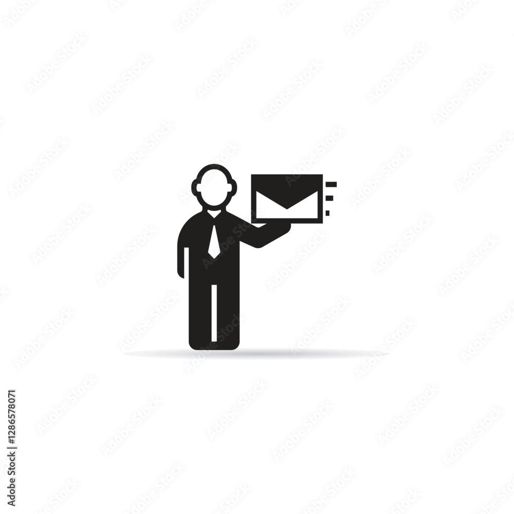 businessman holding mail icon vector illustration businessman holding mail icon vector illustration