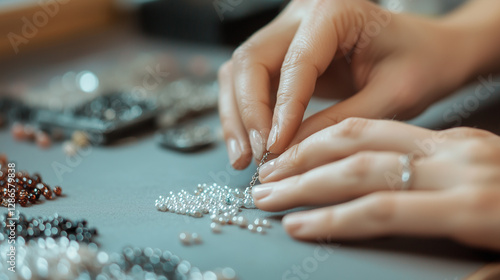 Sorting beads by size and color for a jewelry project