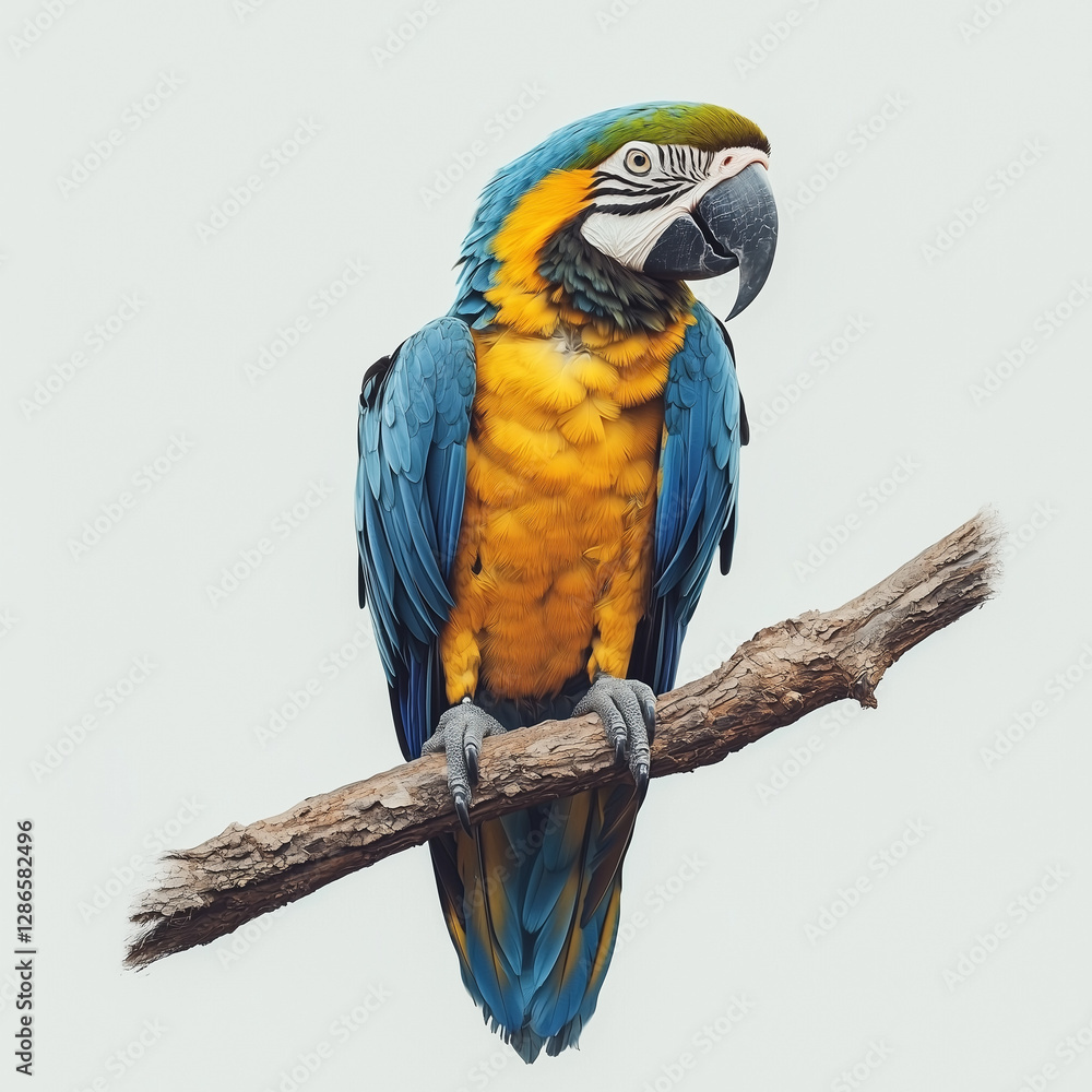 Obraz premium Macaw Isolated on White Background
