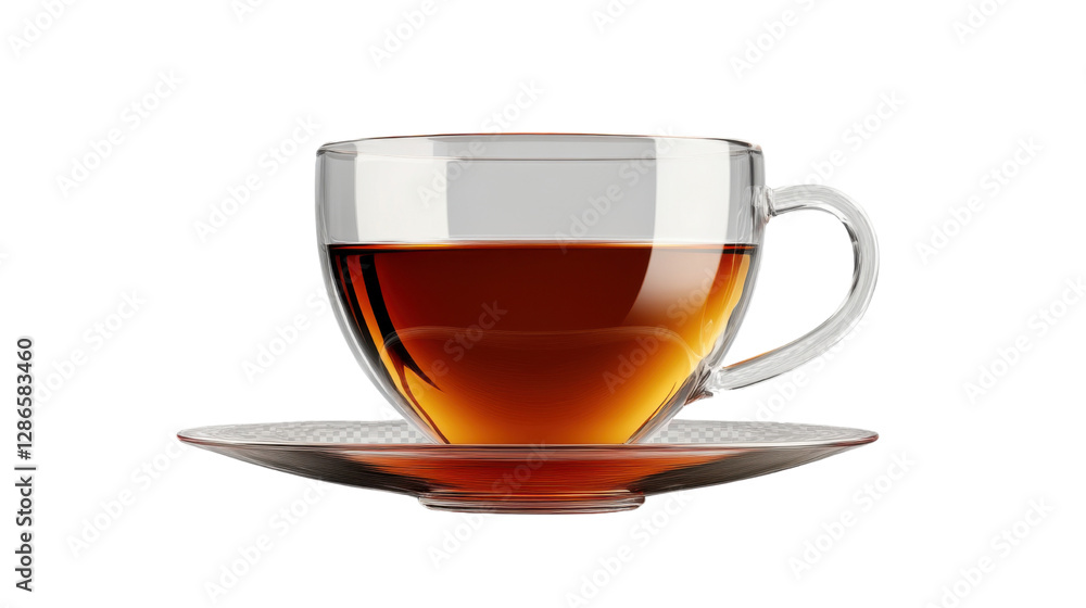 Glass cup of hot tea isolated on white background Glass cup of hot tea isolated on white background