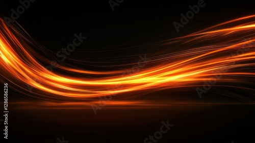 Wallpaper Mural Abstract Orange Light Waves on Dark Background Torontodigital.ca