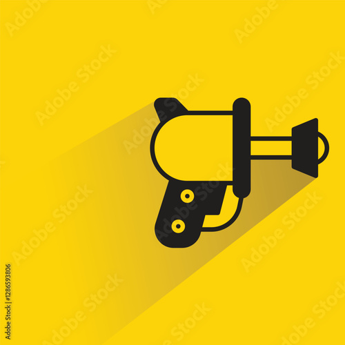 futuristic blaster gun on yellow background