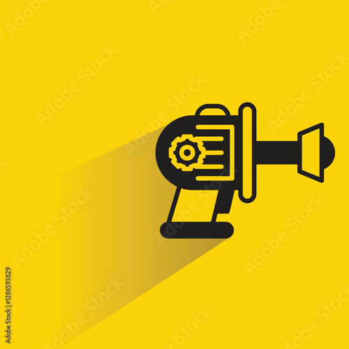 futuristic blaster gun on yellow background