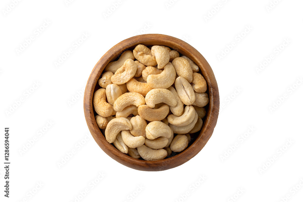 Cashews in Wooden Bowl Healthy Snack, Nuts, Food, Isolated Transparent Background Cashews in Wooden Bowl Healthy Snack, Nuts, Food, Isolated Transparent Background