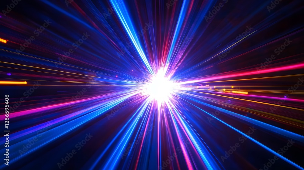 Colorful Energy Burst Exploding Radiating Lines From Center Point Colorful Energy Burst Exploding Radiating Lines From Center Point