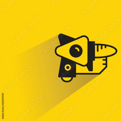 futuristic blaster gun on yellow background