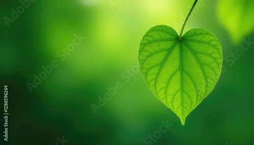 Single sweetleaf hoya green leaf hanging from a node, greenery, sweetleaf hoyahoea, leaves photo