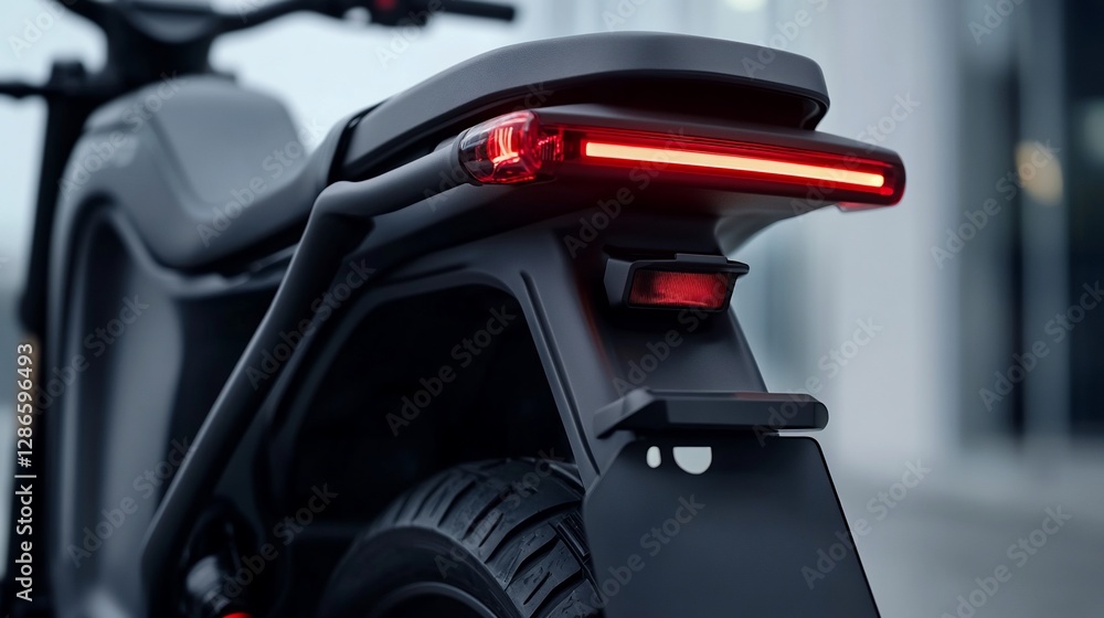Fototapeta premium Sleek Electric Motorcycle Rear Light Design