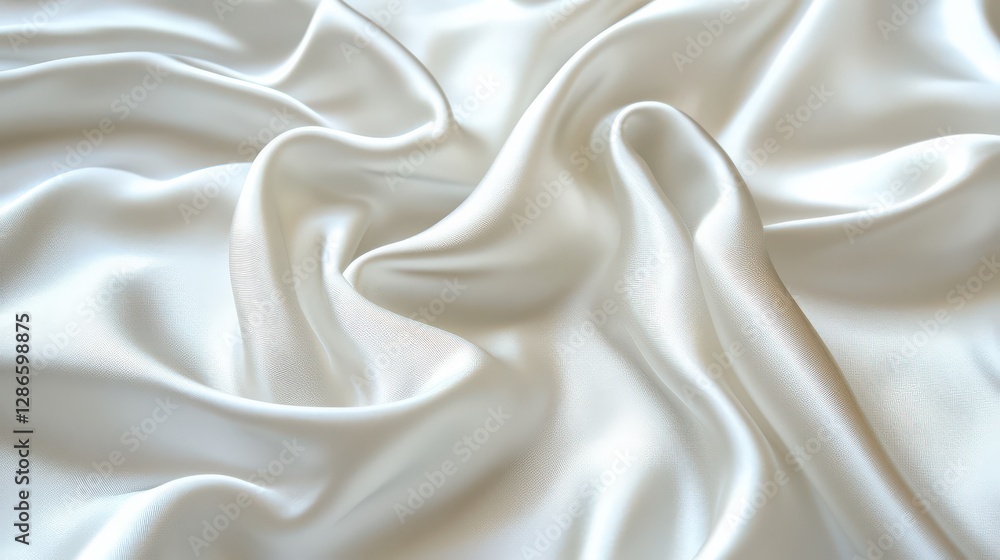 A smooth white fabric with faint streaks running through it, reflecting light and creating a shiny, sophisticated texture. A smooth white fabric with faint streaks running through it, reflecting light and creating a shiny, sophisticated texture.