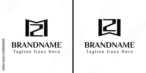 Letters MZ and WZ Monogram Logo, for business with MZ ZM WZ ZW initials