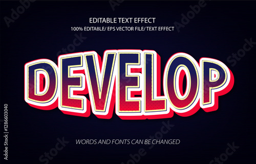 Develop editable text effect, 3D editable text.