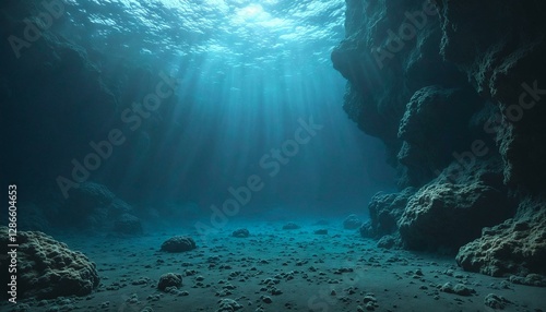 Wallpaper Mural Serene Underwater Cave with Sunlight Filtering Through Rocks Torontodigital.ca