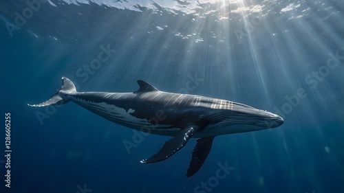 Powerful Sei Whale Navigating the Open Ocean with Grace and Strength